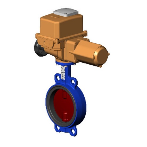 Затвор дисковый поворотный чугун VPI4448-B24EP Ду 150 Ру16 межфл с эл/приводом диск чугун манжета EPDM Tecofi VPI4448-B24EP0150