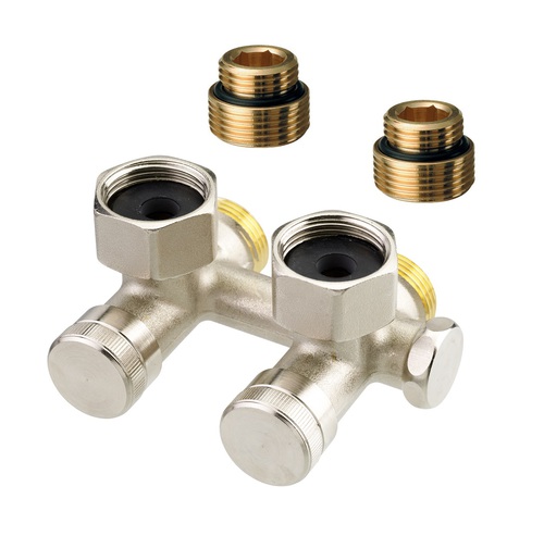 Danfoss 003L0282 Узел нижнего подключения RLV-K никель 1/2"x3/4"