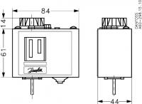 Danfoss 060L113766 — Реле температуры (термостат) KP 75, IP 30/44, диапазон регулирования 0...35 °C, длина трубки 2 м