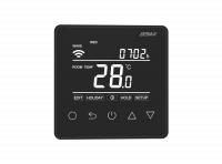 140F1143R — Терморегулятор ДЕВИ Prime c Wi-Fi черный IP 21, размеры 87 x 87 x 42 мм, диапазон регулирования температуры 5...40 °С