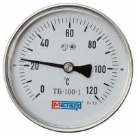 Термометр биметаллический осевой Дк100 L=80мм G1/2" 160C ТБ100 Метер