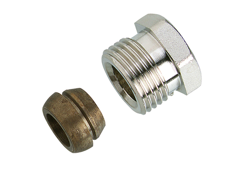 Соединитель латунь для медных труб обжим Дн 15х1/2" НР Danfoss 013G4115