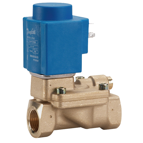 Danfoss 042U436719 Клапан эл/магн латунь НО EV220W Ду32 G1 1/4'' ВР серия 10-50 с катушкой AS024CS 24В AC 80С