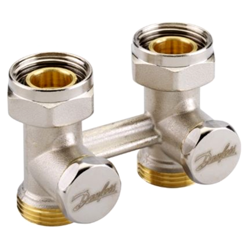 Danfoss 003L0241 Узел нижнего подключения RLV-KD для двухтр никель 3/4" x3/4"