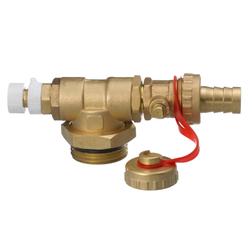 Секция торцевая латунь FHF-EM с ручным воздухоотводчиком и краном сливным Danfoss 088U0786