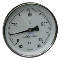 Термометр биметаллический осевой Дк100 L=100мм G1/2" 160C ТБП-Т НПО ЮМАС