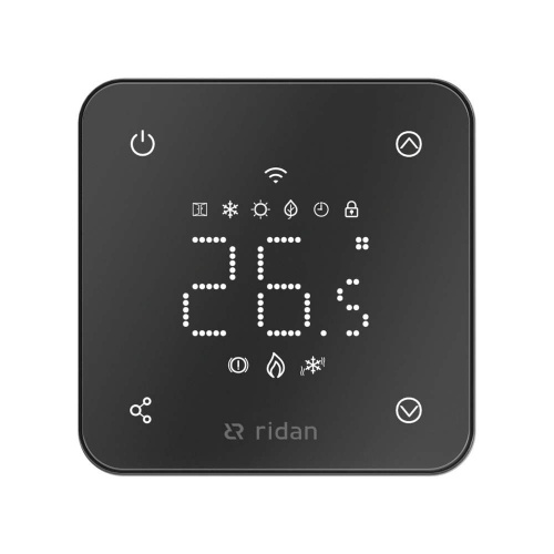 Ридан 088L1144R — Электронный комнатный термостат RSmart-FB с Wi-Fi подключением 230V, черный