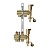 Danfoss 088U0708 Коллектор распред латунь FHF-set Ру10 ВР 1" на 8 вых НР 3/4" в комплекте с 2мя автом. воздухоотв. и кроншт 