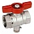 Кран латунный R251T для термодатчика шаровой Ду 25 хром ВР/ВР Giacomini R251TX005