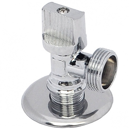 Кран шаровой латунный бытовой хром 9180 G1/2"х3/4" Ду 1/2"х3/4" Ру16 НР бабочка с маховиком STC 9180