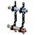 Группа коллекторная латунь Uni-X 1" нак/г 11 вых под евроконус 3/4" НР Ру10 Uponor 1012886